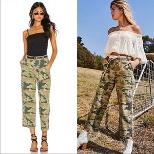 We the Free by Free People Remy Cargo Wide Leg Crop Jeans Camo size 25